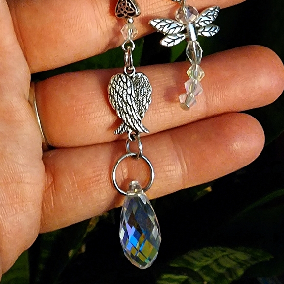 Angel PurseCharm Dragonfly BagCharm Celtic Heart Bag Clip on Crystal Suncatcher - Picture 13 of 16